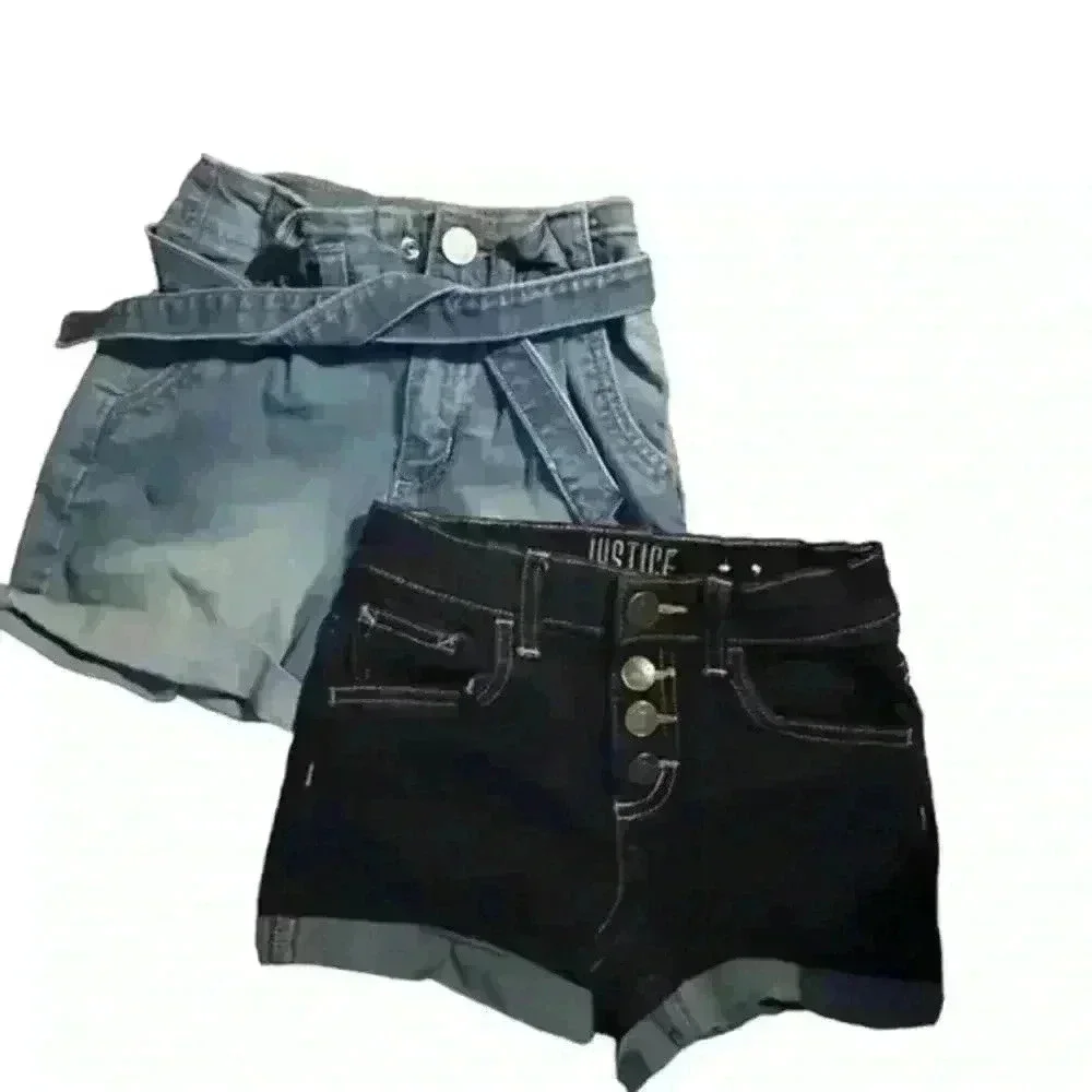 Girls Justice Lot of 2‎ Denim Jean Denim Shorts, Size 8